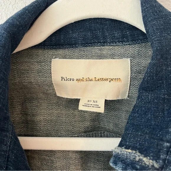 Anthropologie Blue Jean Jacket Fitted Cropped - Picture 5 of 5